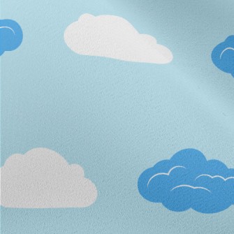 Blue And White Clouds Chiffon