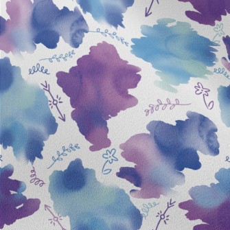 Watercolor And Flowers Doodle Chiffon