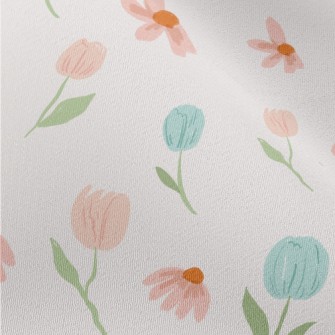 Watercolor Spring Flowers Chiffon
