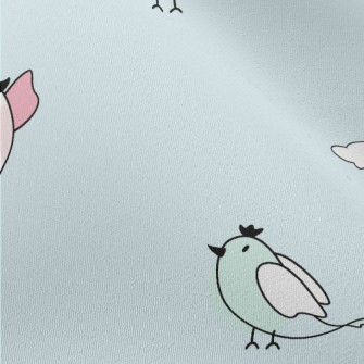 Colorful Cartoon Birds Chiffon
