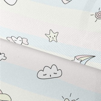 Rainbow And Candy Doodle Waterproof Oxford