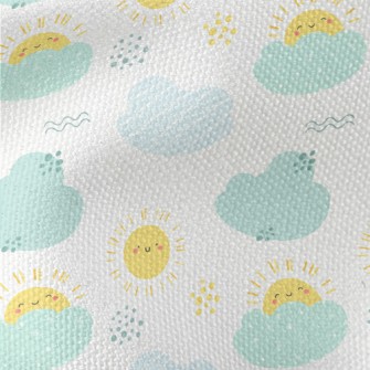 Happy Sun And Clouds Waterproof Canvas