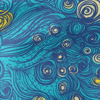 Hand Drawn Blue Swirls Waterproof Canvas