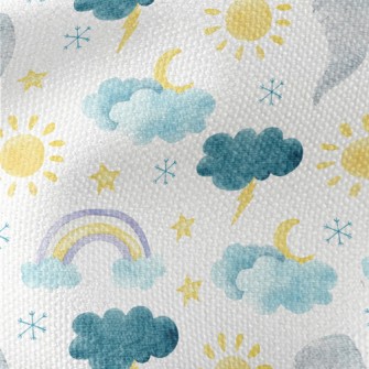 Watercolor Climate Symbols Waterproof Canvas