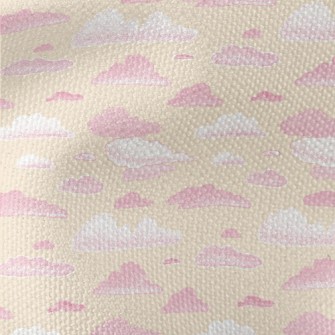Pink Hand Drawn Clouds Waterproof Canvas