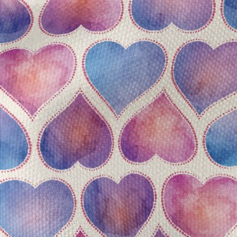Colorful Watercolor Love Heart Waterproof Canvas
