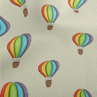 Colorful Hot Air Balloon Athletic Mesh Flat Back