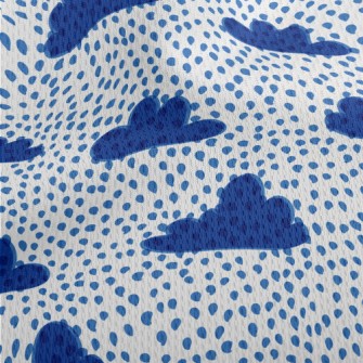 Doodle Clouds And Raindrops Athletic Mesh Flat Back