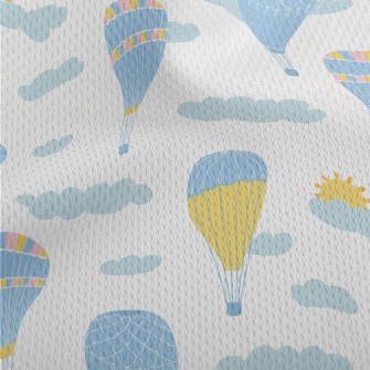 Elegant Blue Hot Air Balloon Athletic Mesh Flat Back