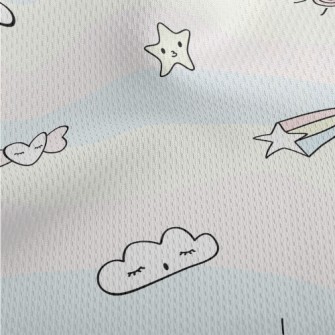 Rainbow And Candy Doodle Athletic Mesh Flat Back