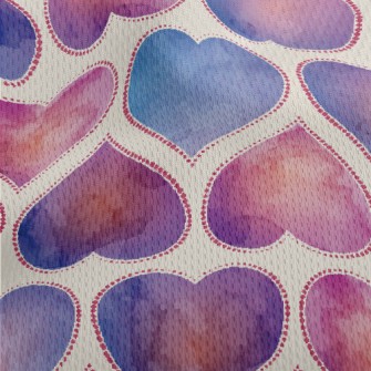 Colorful Watercolor Love Heart Athletic Mesh Flat Back