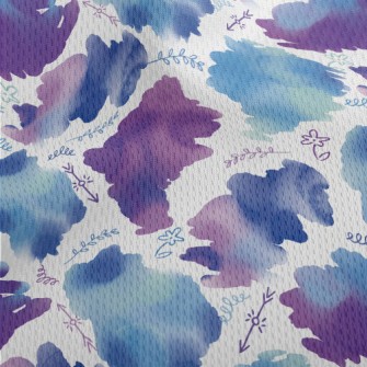Watercolor And Flowers Doodle Athletic Mesh Flat Back