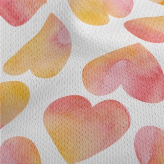 Warm Watercolor Love Heart Athletic Mesh Flat Back