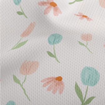 Watercolor Spring Flowers Athletic Mesh Flat Back