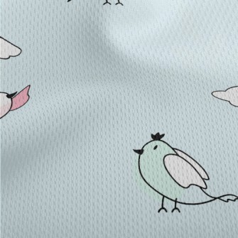 Colorful Cartoon Birds Athletic Mesh Flat Back