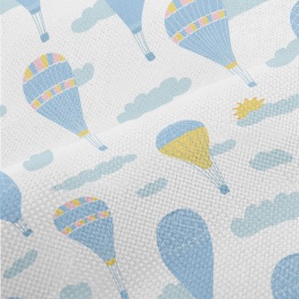 Elegant Blue Hot Air Balloon Performance Linen
