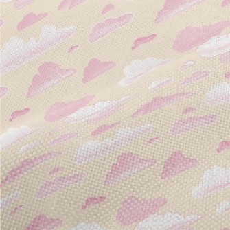 Pink Hand Drawn Clouds Performance Linen
