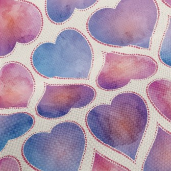 Colorful Watercolor Love Heart Performance Linen
