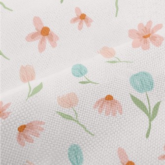 Watercolor Spring Flowers Performance Linen