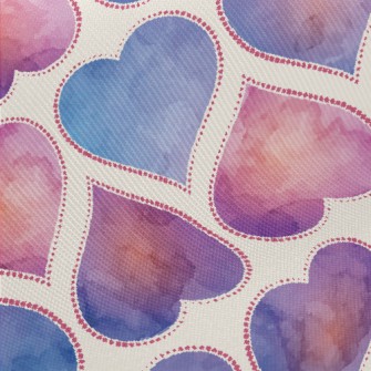 Colorful Watercolor Love Heart Twill