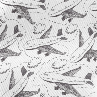 Hand Drawn Airplane Doodle Standard Corduroy