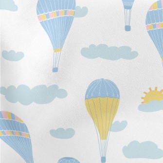 Elegant Blue Hot Air Balloon Stretch Ponte