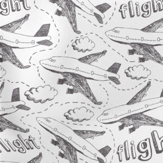 Hand Drawn Airplane Doodle Stretch Ponte