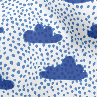 Doodle Clouds And Raindrops Micro Fleece
