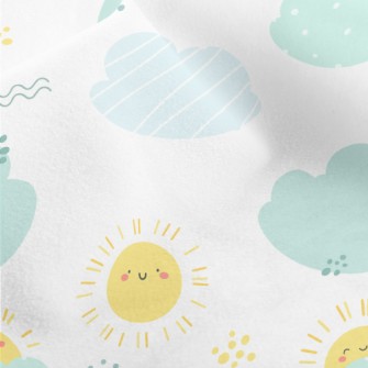 Happy Sun And Clouds Micro Fleece