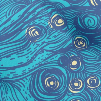 Hand Drawn Blue Swirls Micro Fleece
