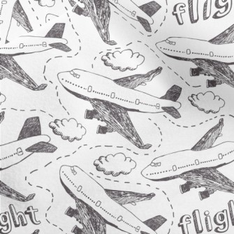 Hand Drawn Airplane Doodle Micro Fleece