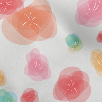 Vector Colored Flowers Micro Fleece