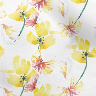 Watercolor Butterflies And Flo Micro Fleece