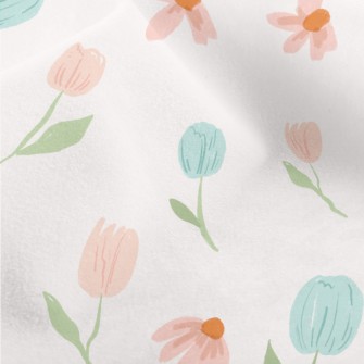 Watercolor Spring Flowers Micro Fleece