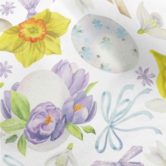 Flowers And Easter Eggs With D Micro Fleece