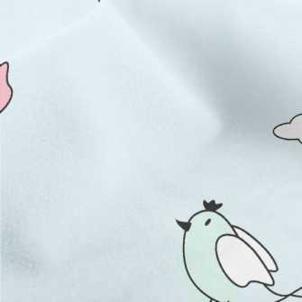 Colorful Cartoon Birds Micro Fleece