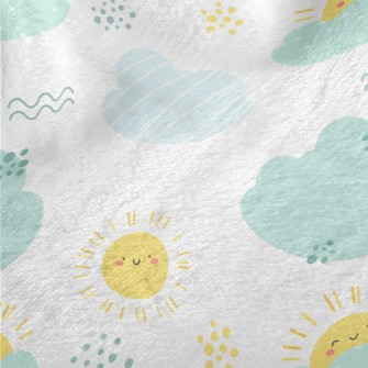 Happy Sun And Clouds Minky