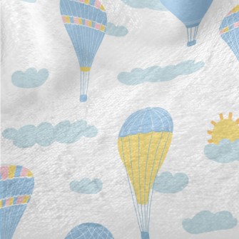 Elegant Blue Hot Air Balloon Minky