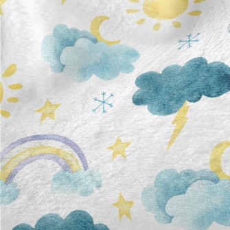 Watercolor Climate Symbols Minky