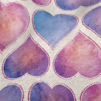 Colorful Watercolor Love Heart Minky