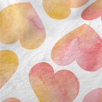 Warm Watercolor Love Heart Minky