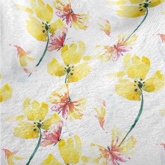 Watercolor Butterflies And Flo Minky