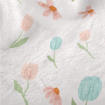 Watercolor Spring Flowers Minky