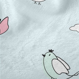 Colorful Cartoon Birds Minky