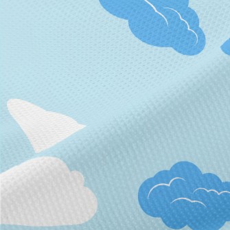 Blue And White Clouds Piqué