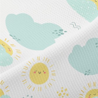 Happy Sun And Clouds Piqué