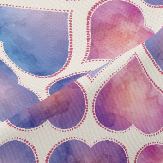 Colorful Watercolor Love Heart Piqué