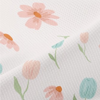 Watercolor Spring Flowers Piqué