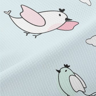 Colorful Cartoon Birds Piqué