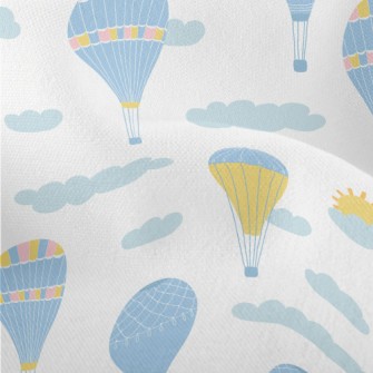 Elegant Blue Hot Air Balloon Lightweight Performance Linen